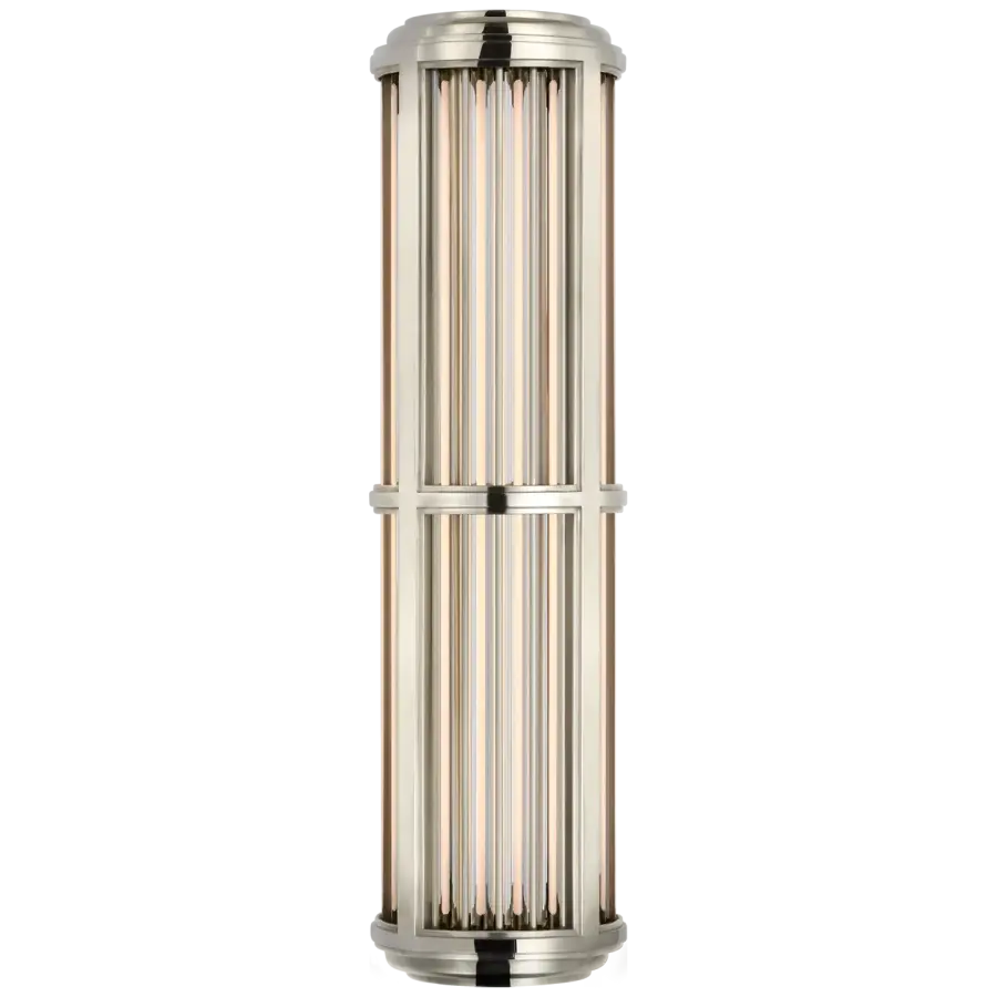 Perren Medium Wall Sconce in Polished Nickel and Glass Rods
