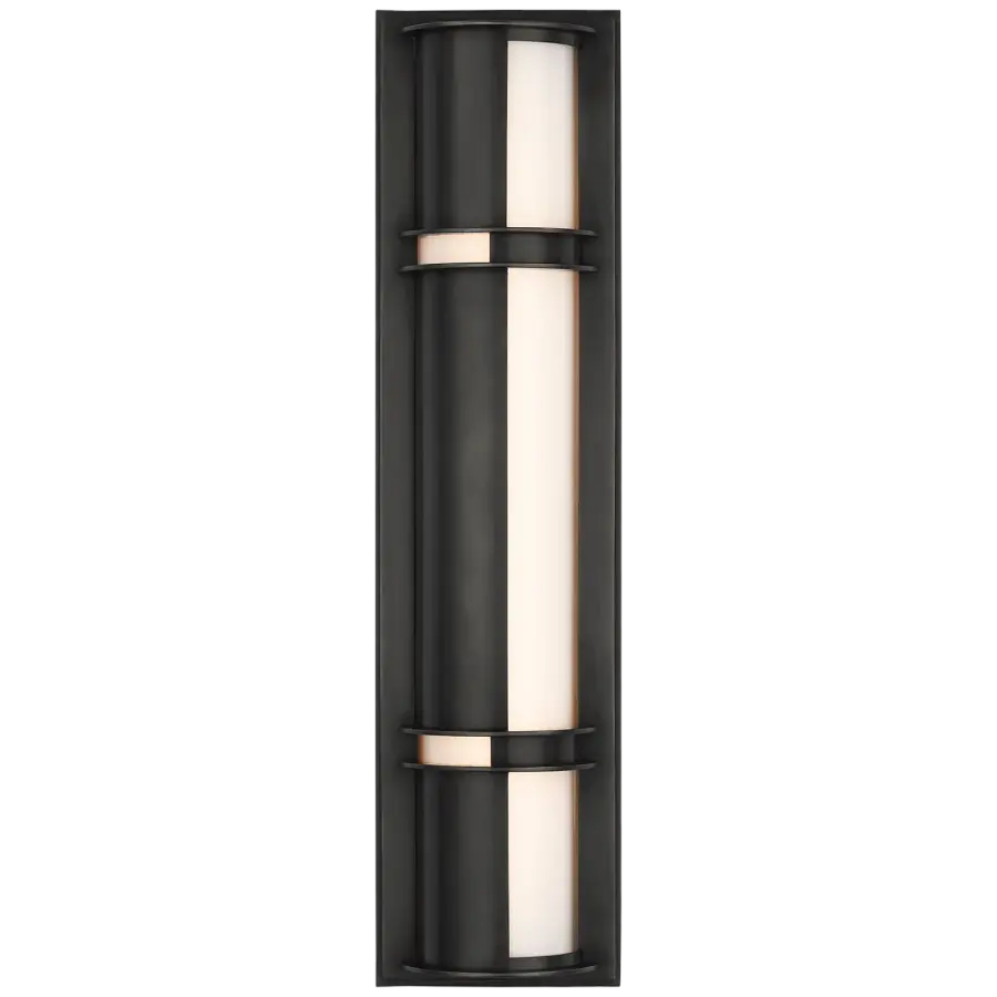 Strever 18" Shielded Sconce in Bronze with White Glass
