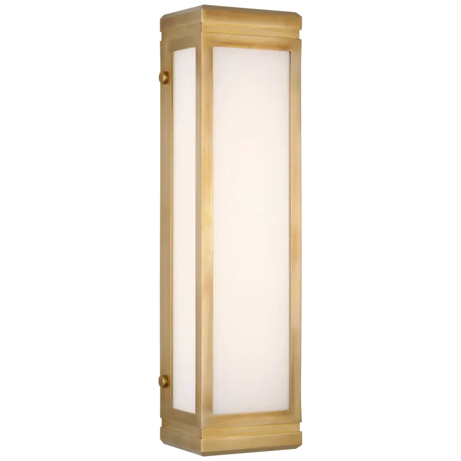 Hayles 17" Bath Light in Natural Brass with White Glass
