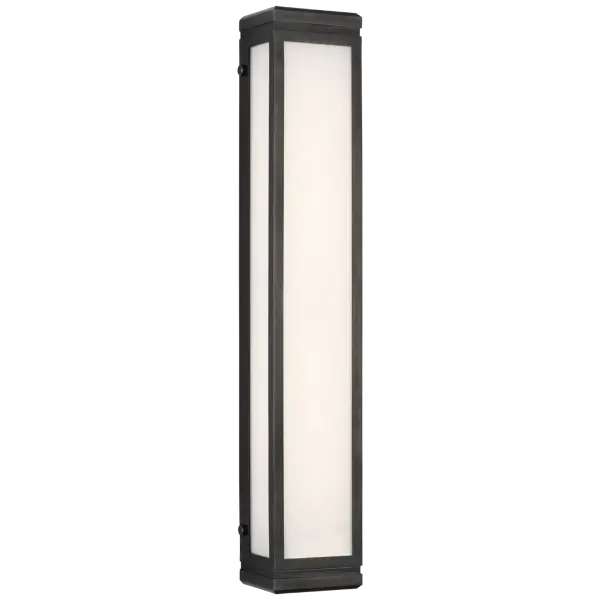 The Hayles bath light combines timeless bronze finish with clean white glass shades, offering versatile 26" coverage perfect for medium to large vanities. Its transitional design bridges traditional and contemporary styles.