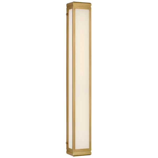 Hayles 34" Bath Light in Natural Brass with White Glass