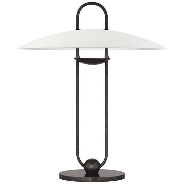 Sculptural Bronze Table Lamp with Timeless Transitional Appeal