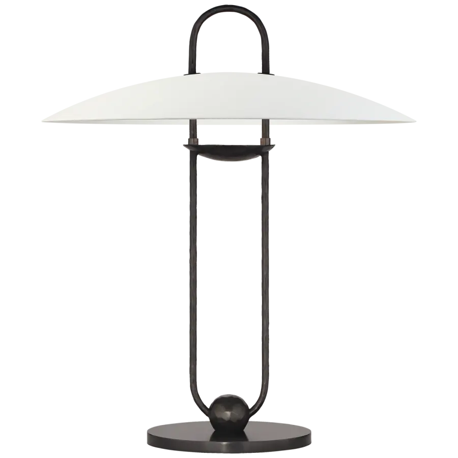 Sculptural Bronze Table Lamp with Timeless Transitional Appeal