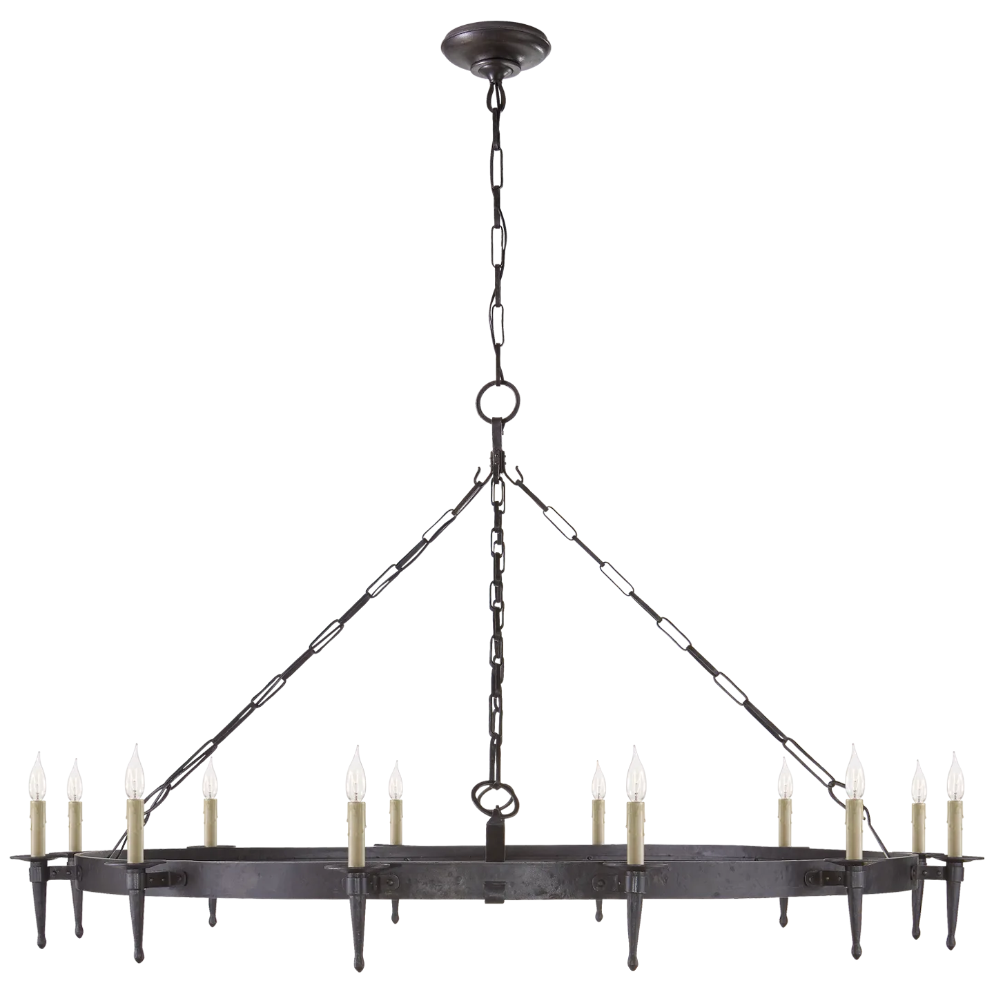 Branson Large One-Tier Ring Torch Chandelier (Open Box)