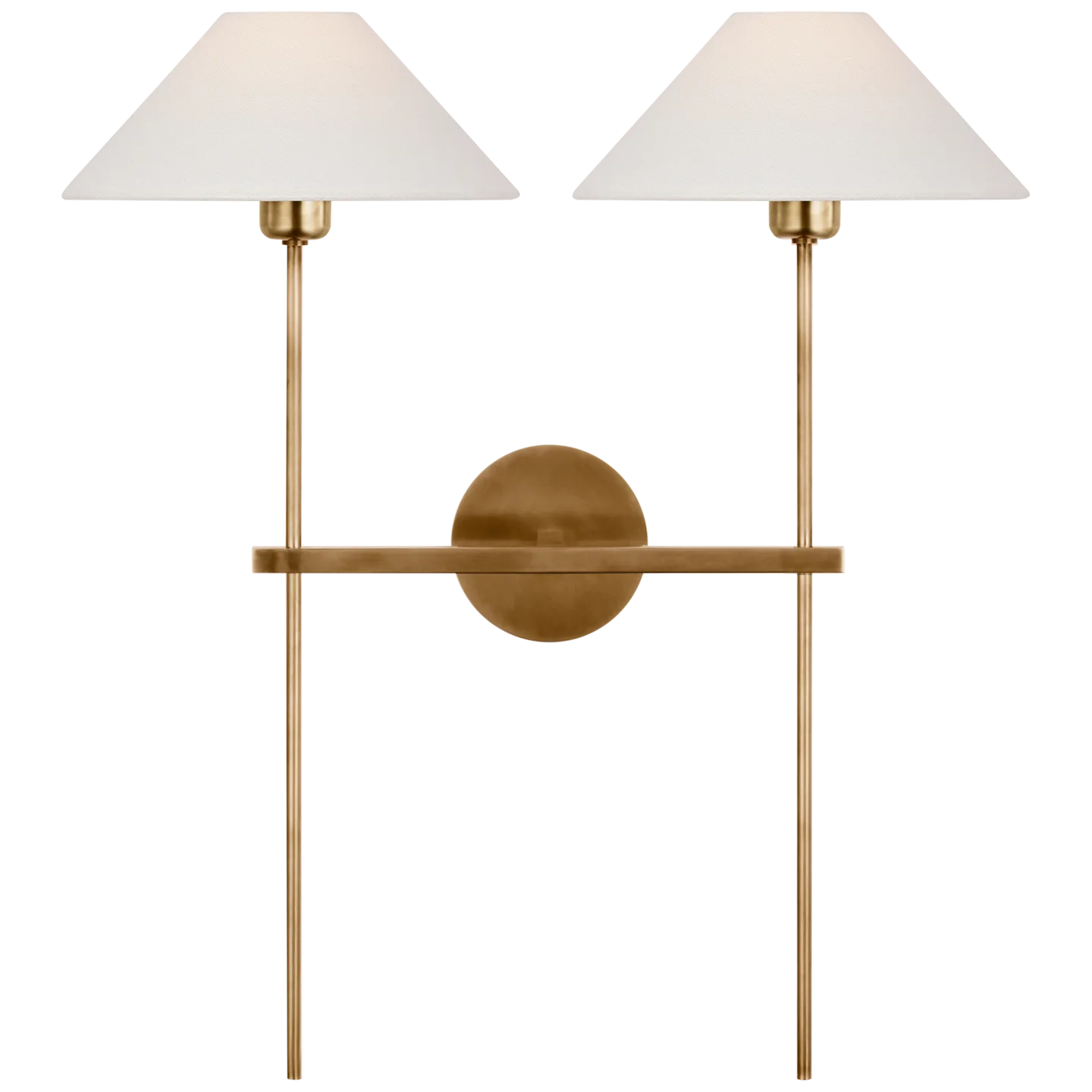 Hackney 25" Double Tail Sconce with Linen Shades