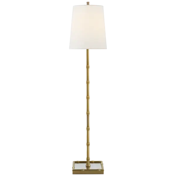 Grenol Buffet Lamp in Hand-Rubbed Antique Brass with Linen Shade Open Box