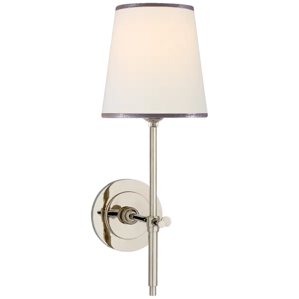 Defined by its simplicity, Thomas O'Brien's Bryant series is a versatile range of classic lighting that spans lamps, chandeliers, sconces, lanterns and billiards. Combining classic materials like metal finishes with paper, glass or linen shades and minimal leather accents, the balanced silhouettes will lend a refined touch to any room. - alternate view