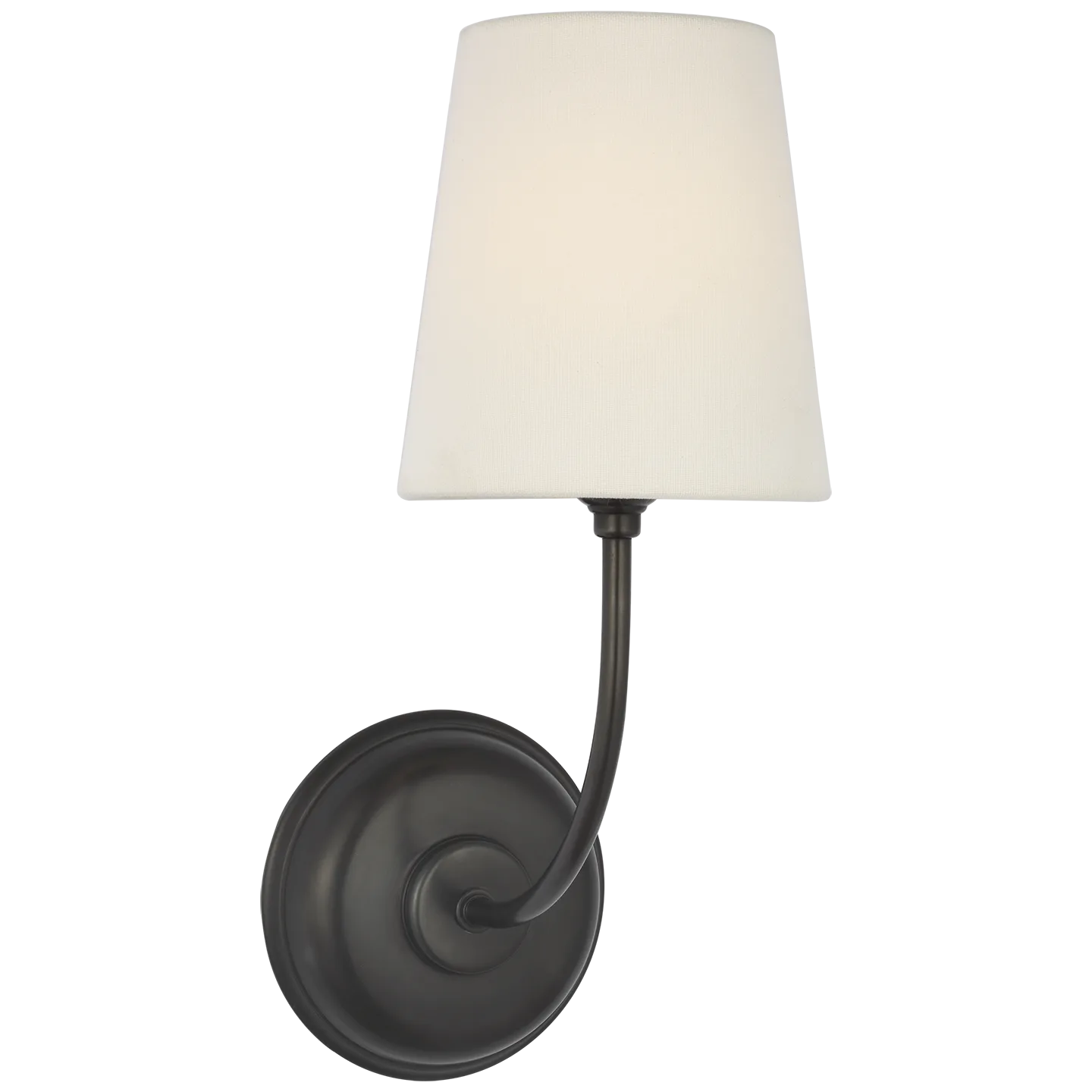 Vendome 16" Cordless Single Sconce in Bronze with Linen Shade Open Box