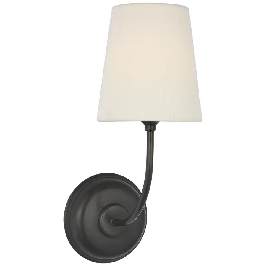 Vendome 16" Cordless Single Sconce in Bronze with Linen Shade Open Box
