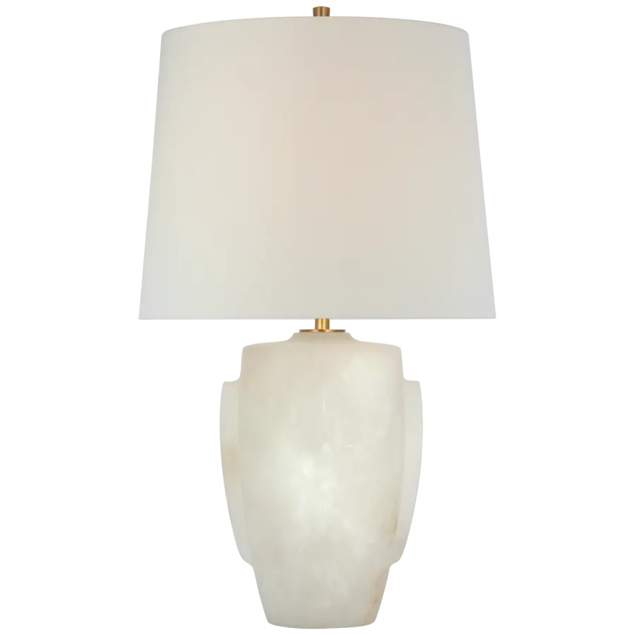 Anfai Medium Table Lamp in Alabaster with Linen Shade