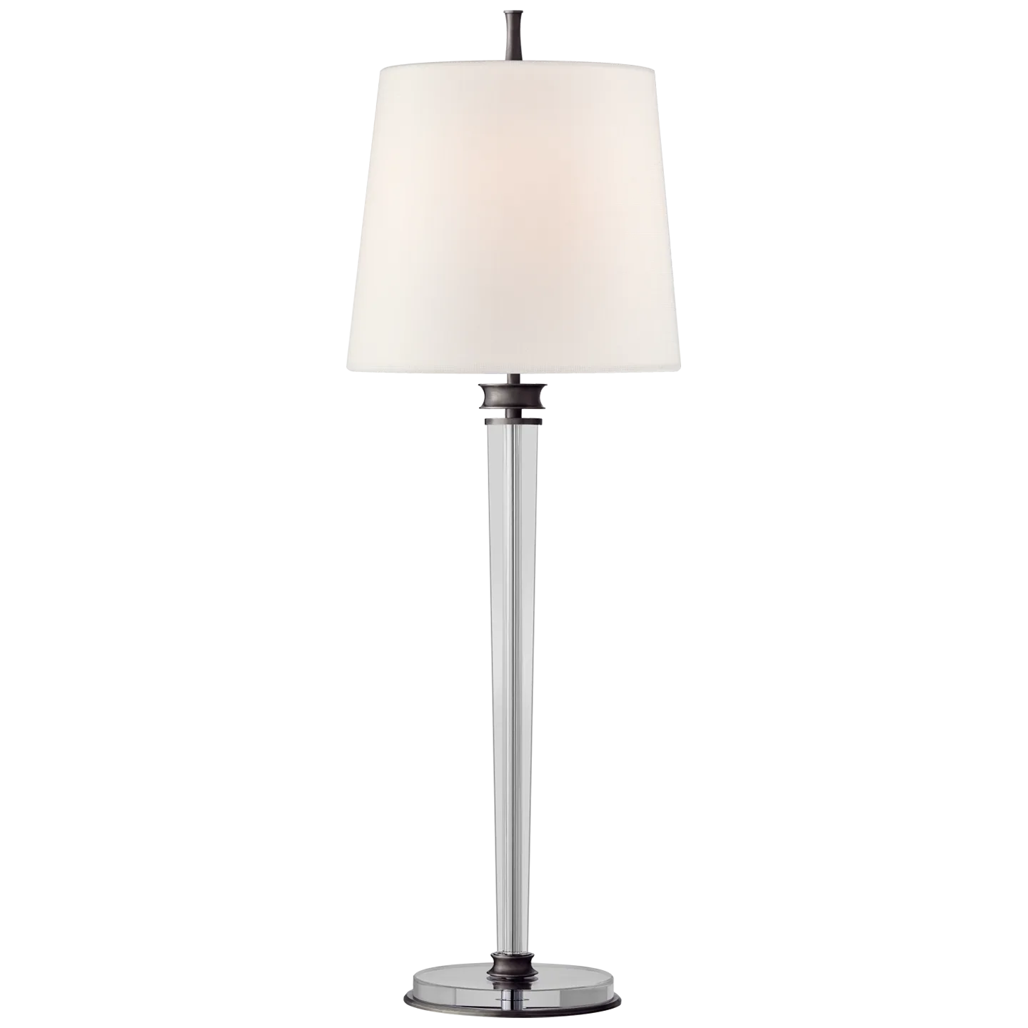 Lyra Buffet Lamp in Bronze and Crystal with Linen Shade Open Box