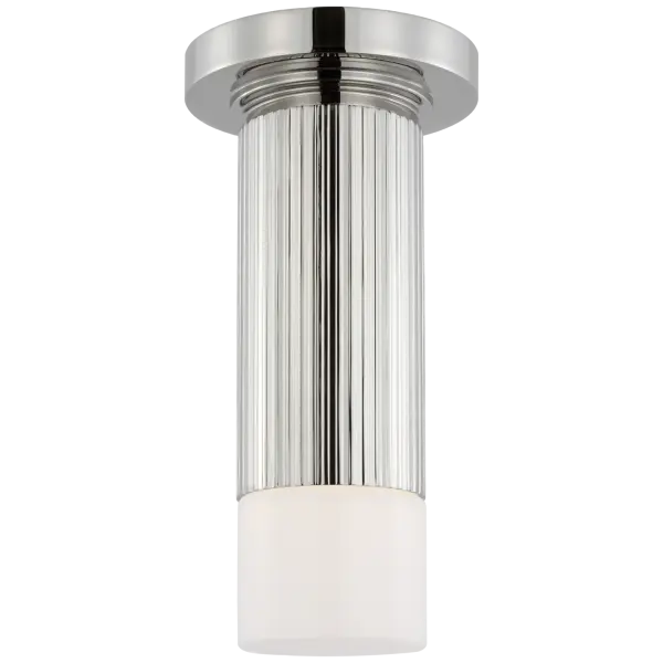 Ace Mini Monopoint Flush Mount in Polished Nickel with White Glass