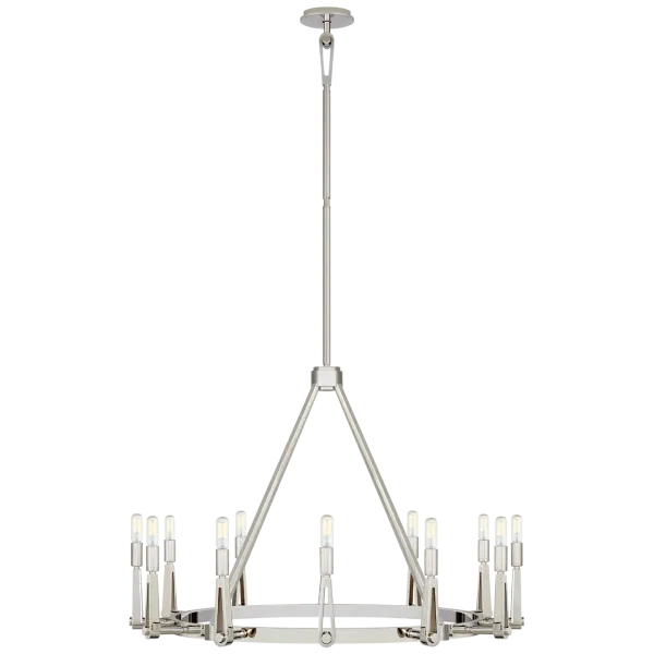 Alpha Grande Chandelier in Polished Nickel
