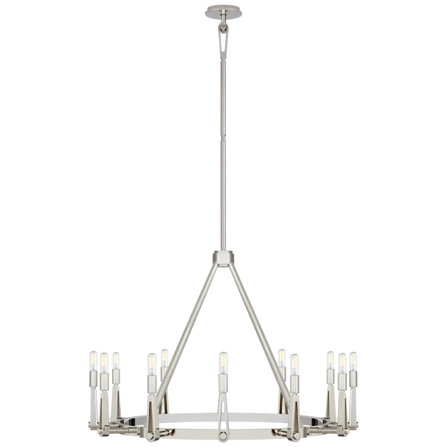 Alpha Grande Chandelier in Polished Nickel