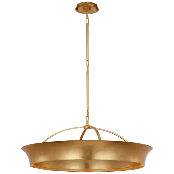 The Garland 30" chandelier features a sophisticated dual-ring design that creates dramatic visual impact. Its gild finish adds warmth and elegance, while the dual lighting provides both ambient and accent illumination.