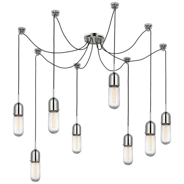 Junio 8-Light Chandelier in Polished Nickel with Clear Glass