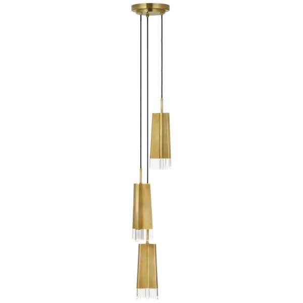 Matcha 3-Light Pendant in Hand-Rubbed Antique Brass