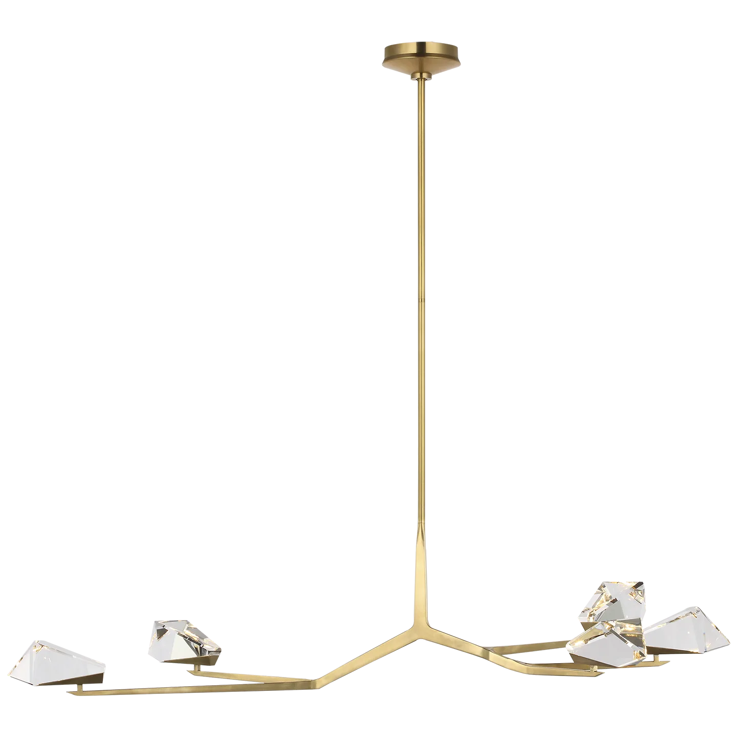 Carraig 52" 5 Light Chandelier in Natural Brass with Clear Crystal Open Box