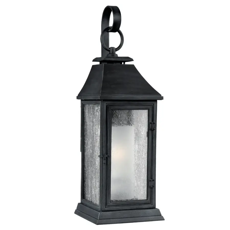 Shepherd One Light Outdoor Lantern in Dark Weathered Zinc