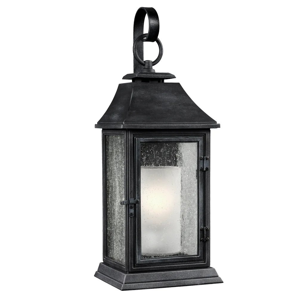 Shepherd One Light Outdoor Lantern in Dark Weathered Zinc