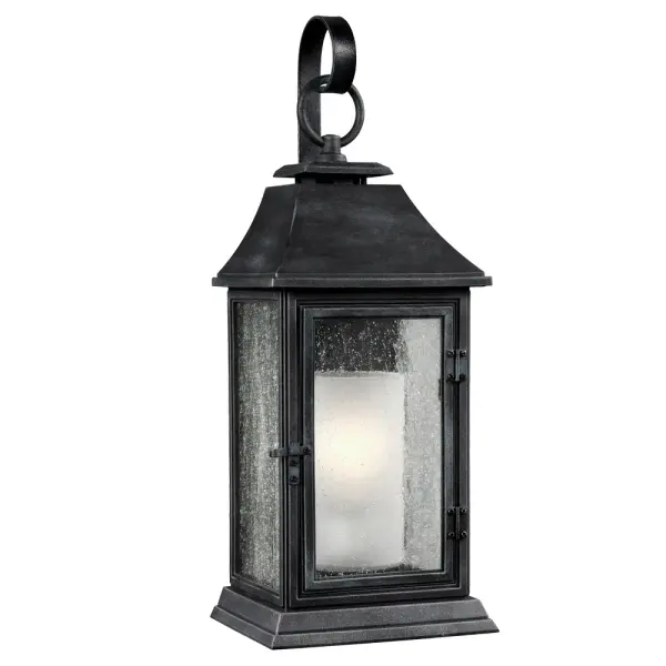 Shepherd One Light Outdoor Lantern in Dark Weathered Zinc