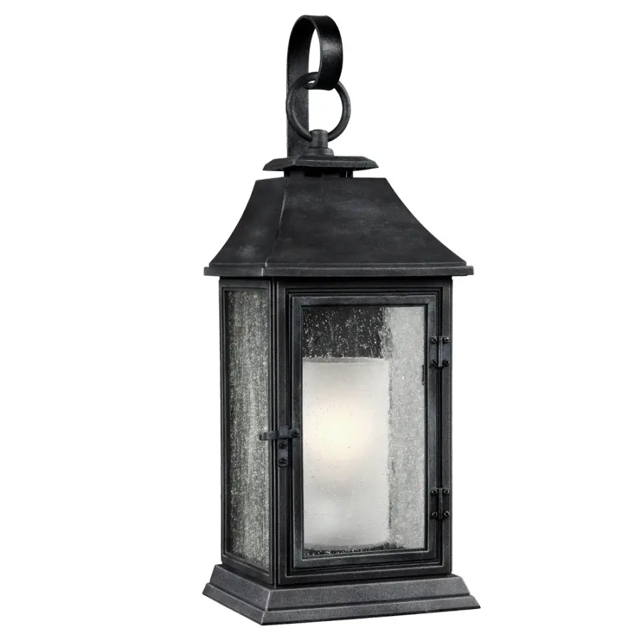 Shepherd One Light Outdoor Lantern in Dark Weathered Zinc