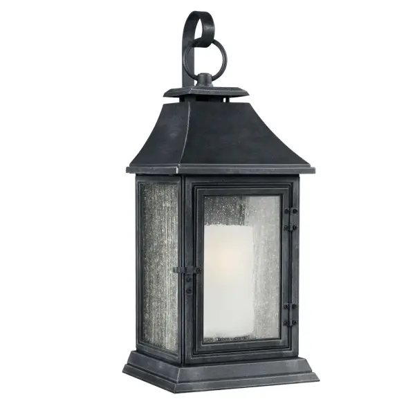 Shepherd One Light Outdoor Lantern in Dark Weathered Zinc