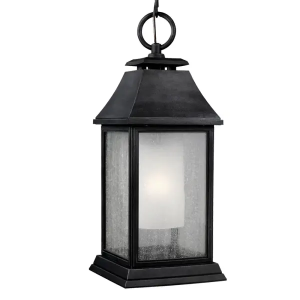 The Shepherd pendant brings authentic French Quarter charm to outdoor spaces with its decorative shepherd's crook, hinged door panel, and dual-glass construction. Built from durable StoneStrong composite with a 5-year warranty.