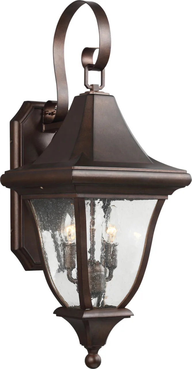 Oakmont Two Light Outdoor Wall Lantern in Patina Bronze