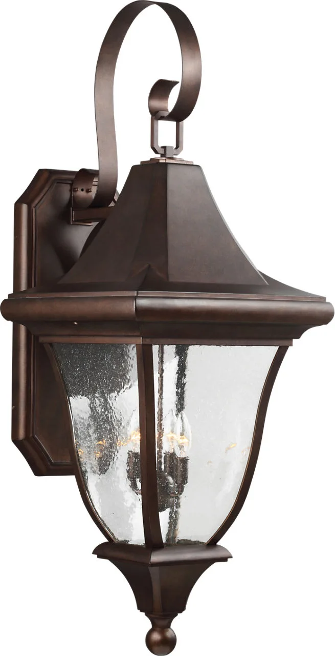 Oakmont Four Light Outdoor Wall Lantern in Patina Bronze
