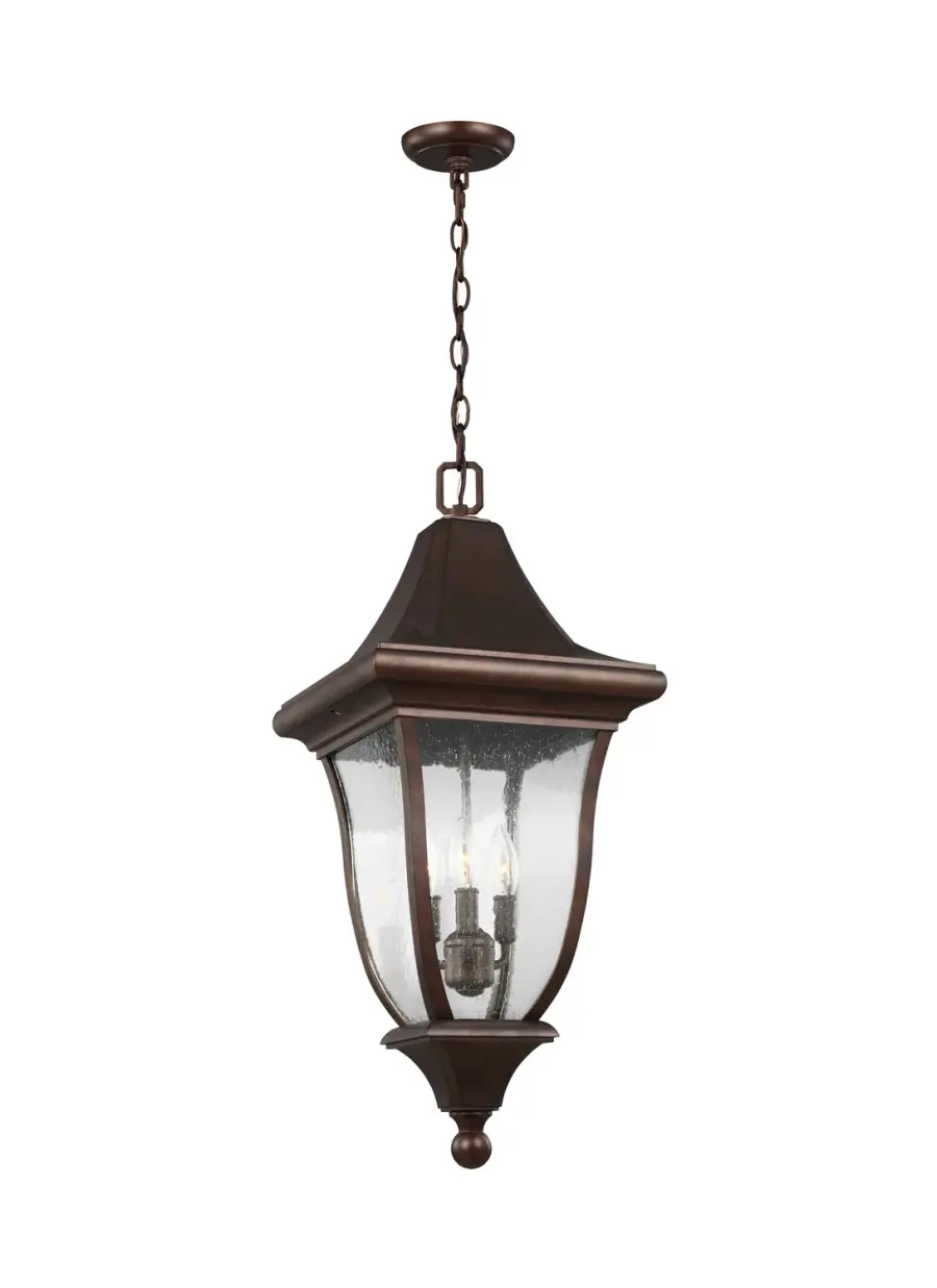 Oakmont Three Light Outdoor Pendant in Patina Bronze