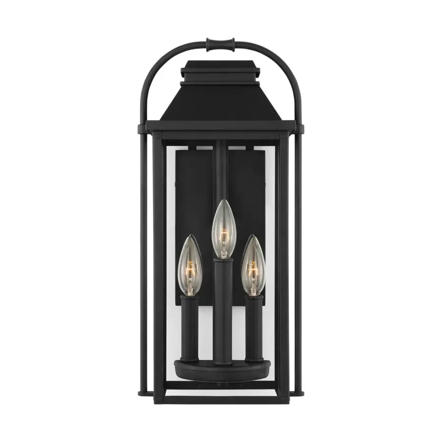 Wellsworth Three Light Outdoor Wall Sconce in Textured Black