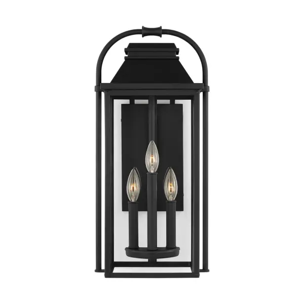 Wellsworth Three Light Outdoor Wall Sconce in Textured Black