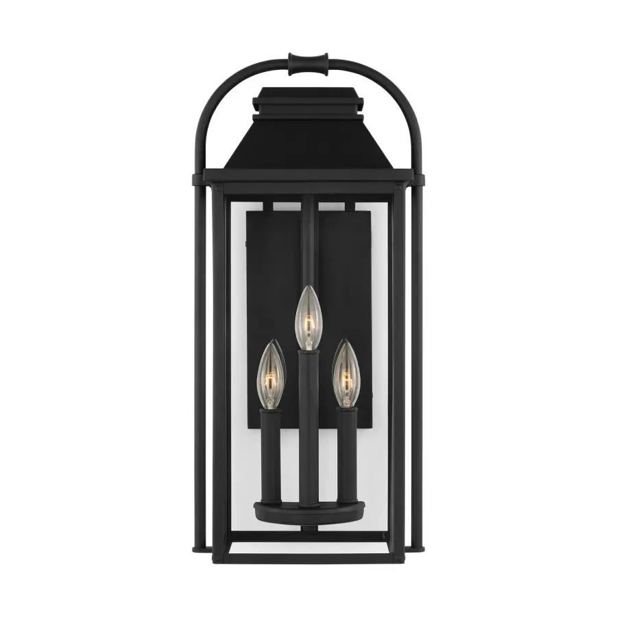 Wellsworth Three Light Outdoor Wall Sconce in Textured Black