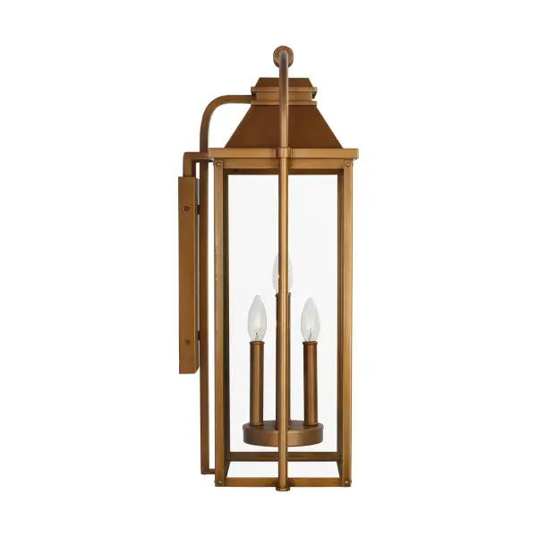 Wellsworth Four Light Wall Lantern in Natural Copper