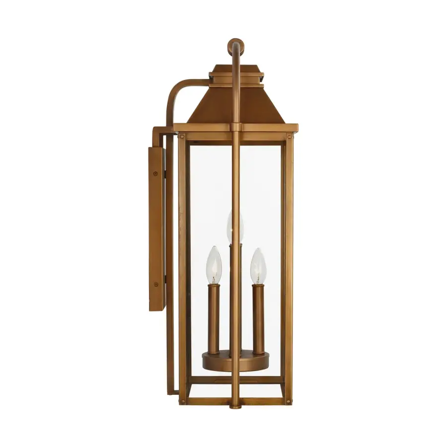 Wellsworth Four Light Wall Lantern in Natural Copper