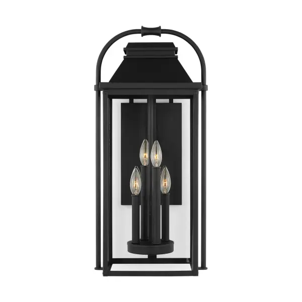Wellsworth Four Light Outdoor Wall Sconce in Textured Black