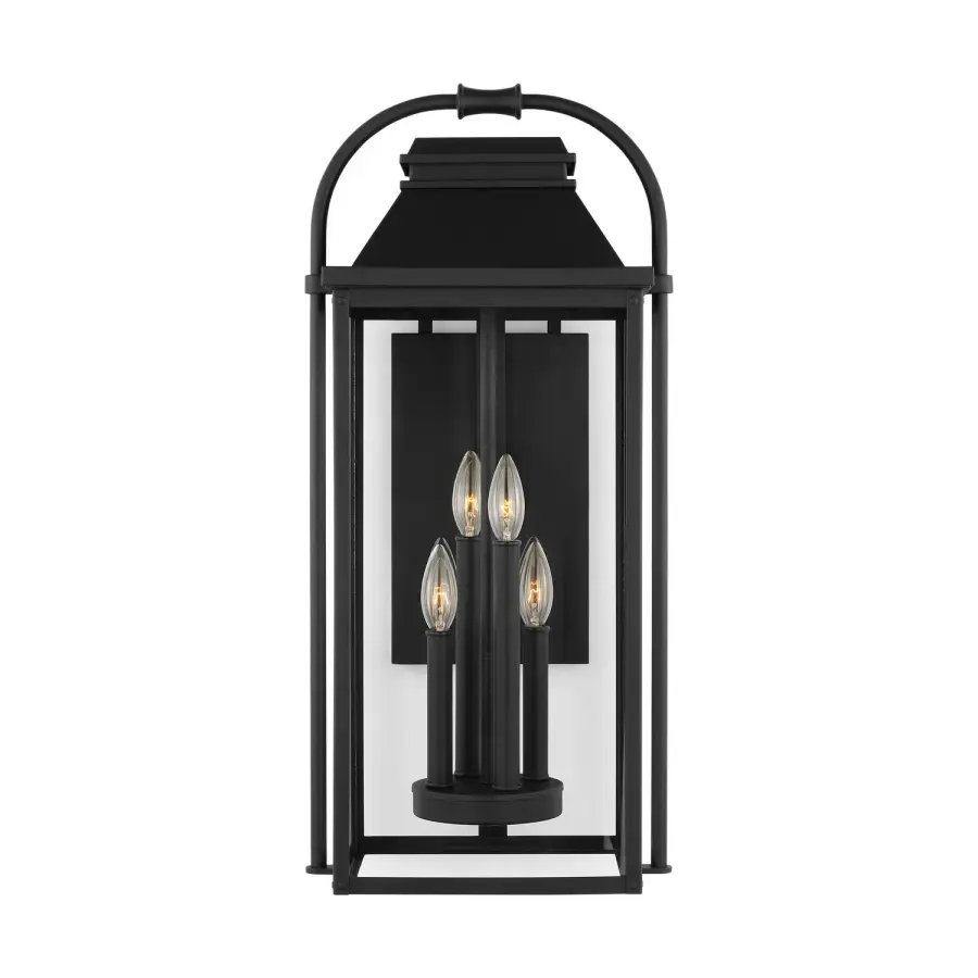 Wellsworth Four Light Outdoor Wall Sconce in Textured Black