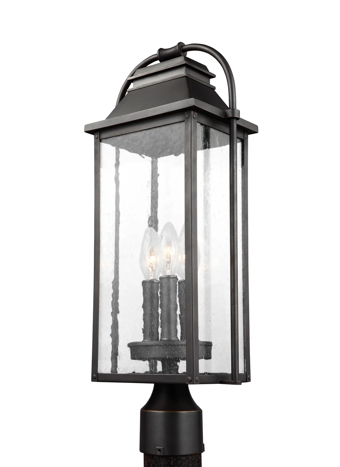 Wellsworth Three Light Post Lantern in Antique Bronze