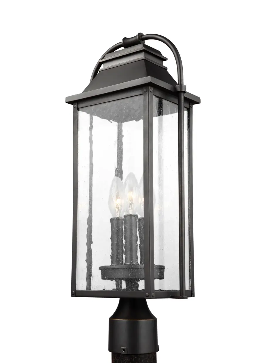 Wellsworth Three Light Post Lantern in Antique Bronze