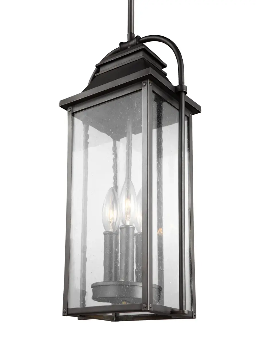 Wellsworth Three Light Outdoor Pendant in Antique Bronze