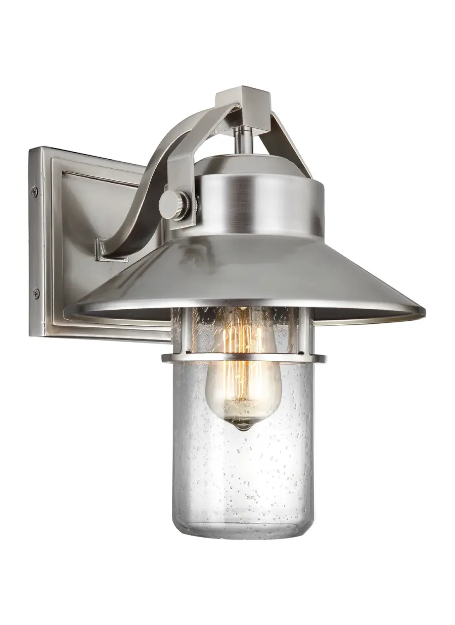 Boynton One Light Outdoor Lantern in Painted Brushed Steel