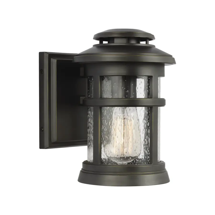 Newport One Light Outdoor Wall Lantern in Antique Bronze
