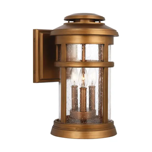 The Newport wall lantern combines nautical design with modern durability through StoneStrong construction. Its lighthouse-inspired details and seeded glass create inviting ambiance while standing up to harsh coastal conditions.