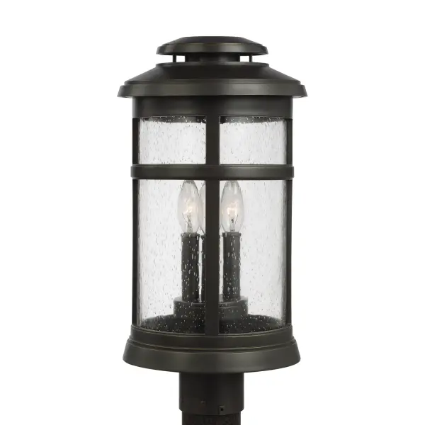 Newport Three Light Outdoor Post Lantern in Antique Bronze