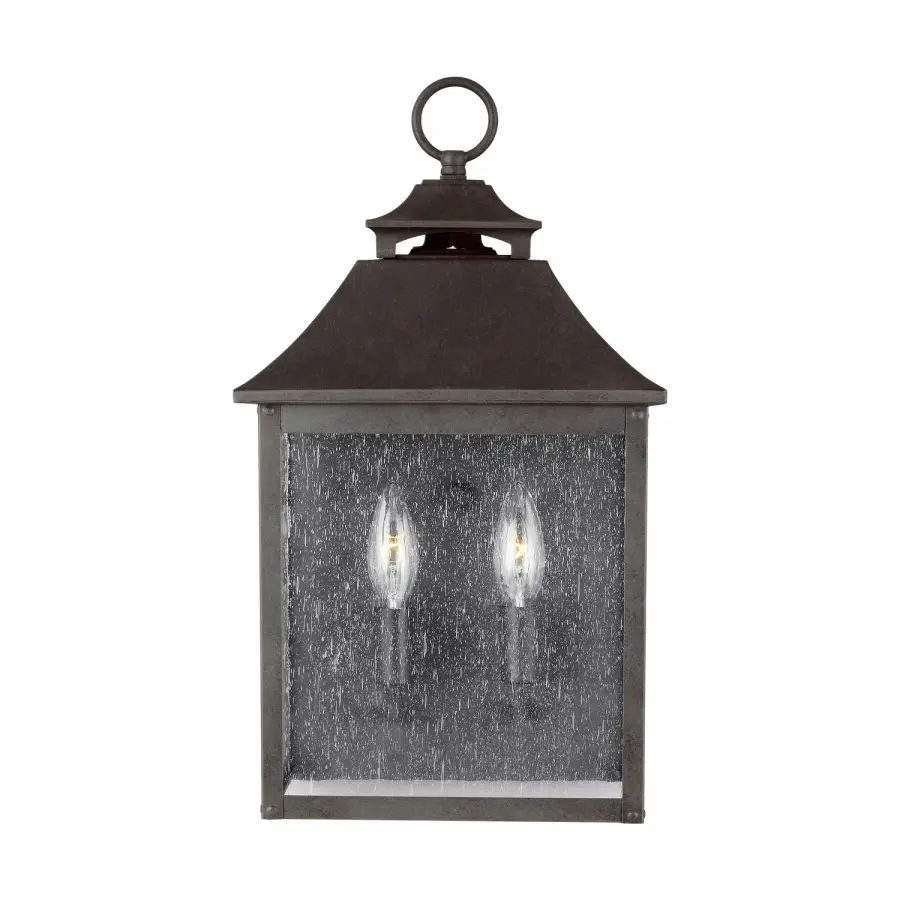 Galena Two Light Outdoor Wall Lantern in Sable