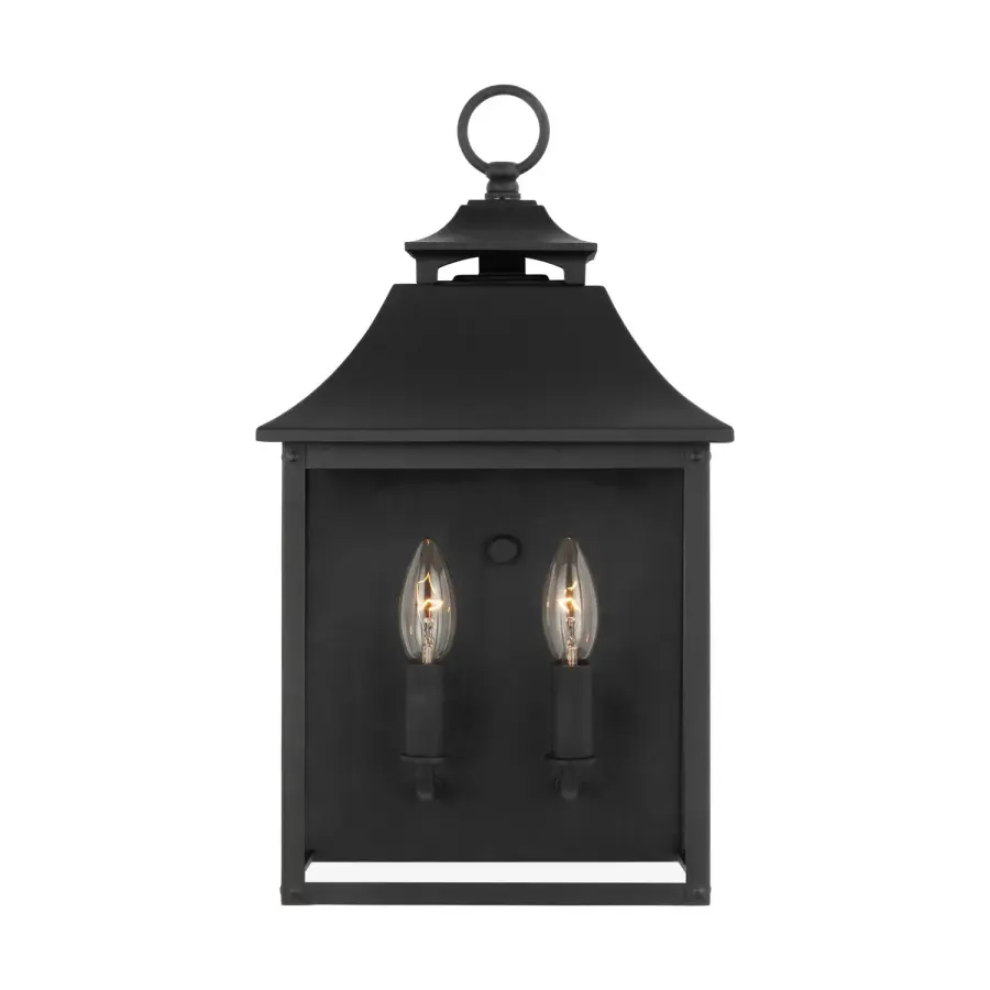 Galena Two Light Outdoor Wall Sconce in Textured Black