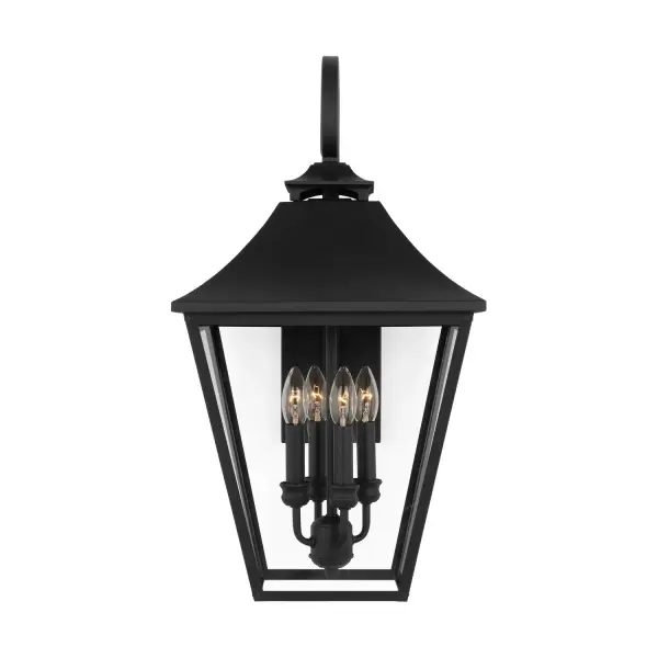 Galena Four Light Outdoor Wall Sconce in Textured Black