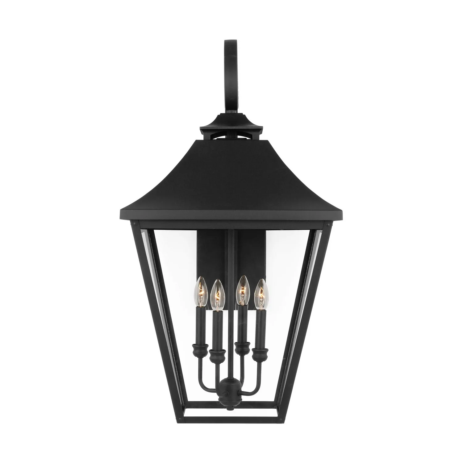 Galena Four Light Outdoor Wall Sconce in Textured Black