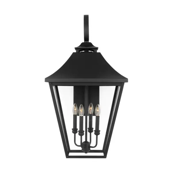 Galena Four Light Outdoor Wall Sconce in Textured Black